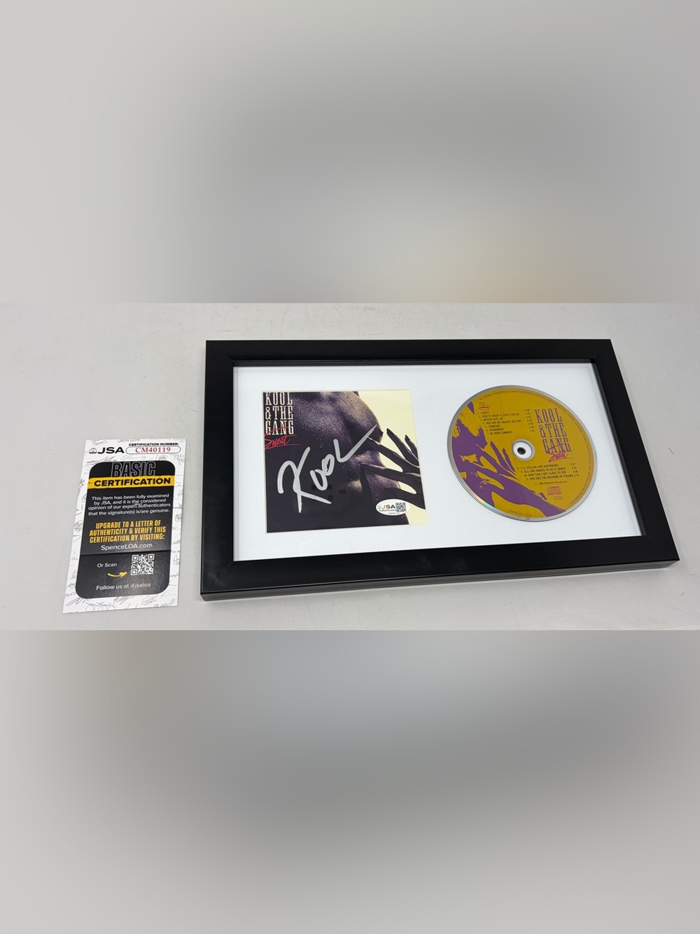 Robert Kool Bell signed Kool & The Gang Sweat CD Cover Framed JSA COa